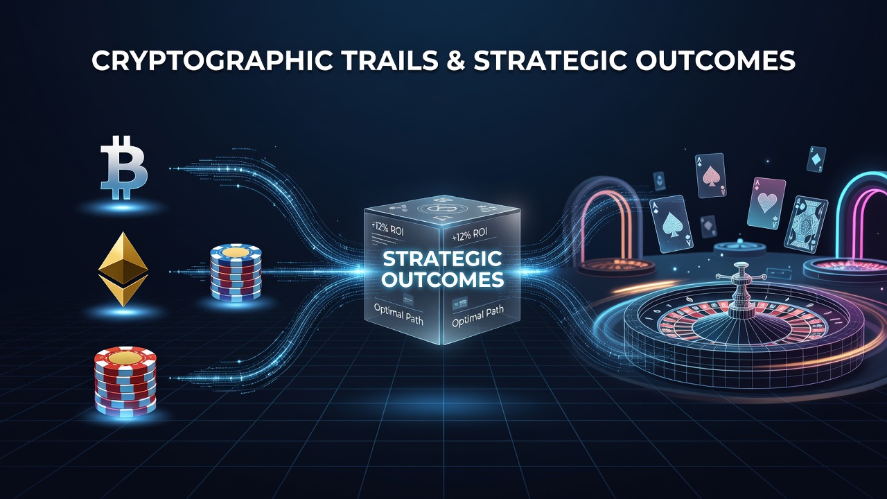 Virtual casino interface displaying real-time crypto deposit confirmation and gameplay analytics